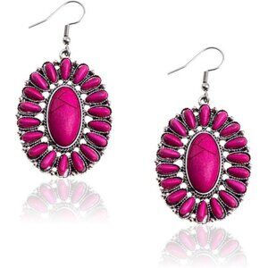 Western Earrings for Women Cowgirl Concho Dangling Country Statement Jewelry